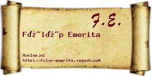 Fülöp Emerita névjegykártya